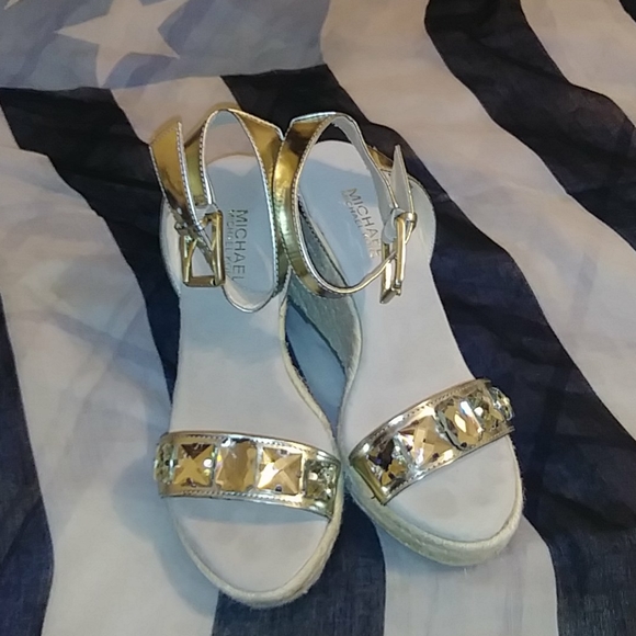 Michael Kors Metallic Jewelled Espadrilles 6.5 - Picture 1 of 6